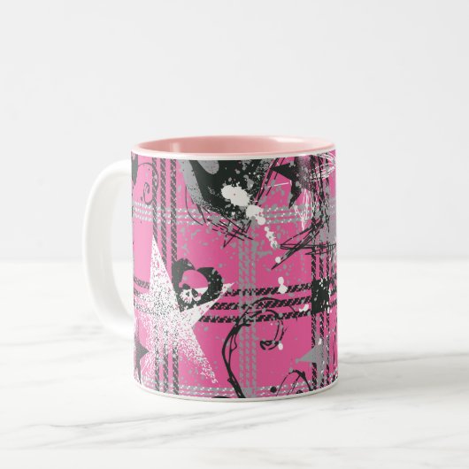 Supergirl Stars en Skulls Pattern Tweekleurige Koffiemok (Voorkant links)