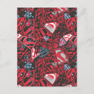 Supergirl Stary Red Pattern Briefkaart