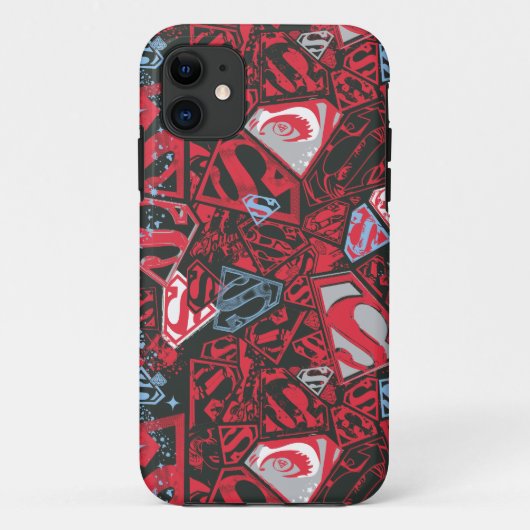 Supergirl Stary Red Pattern Case-Mate iPhone Case (Achterkant)