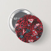 Supergirl Stary Red Pattern Ronde Button 5,7 Cm (Voorkant /achterkant)