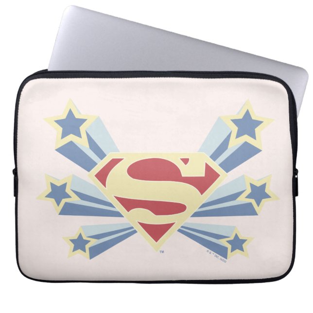 Supergirl Sterren S-Shield Laptop Sleeve (Voorkant)