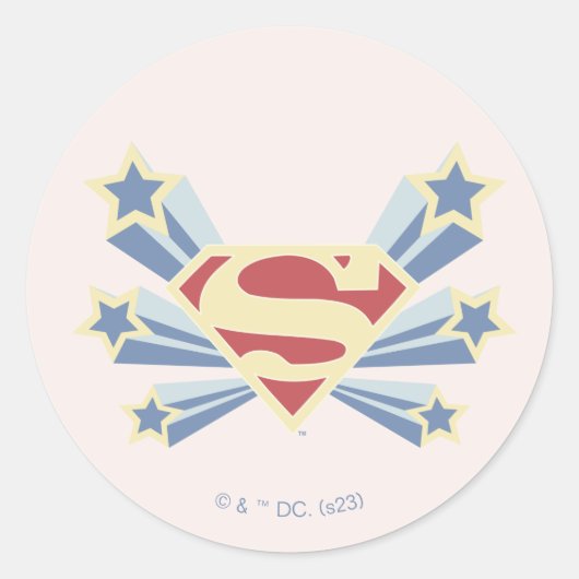 Supergirl Sterren S-Shield Ronde Sticker (Voorkant)