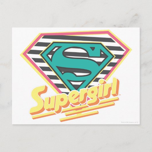 Supergirl Striped Logo Briefkaart (Voorkant)
