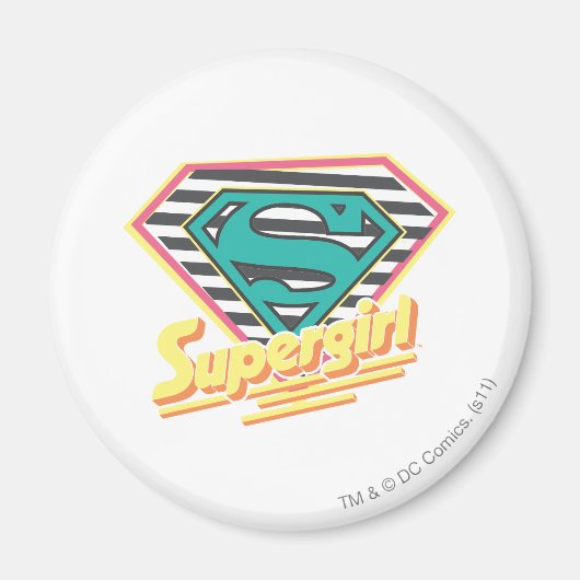 Supergirl Striped Logo Magneet (Voorkant)