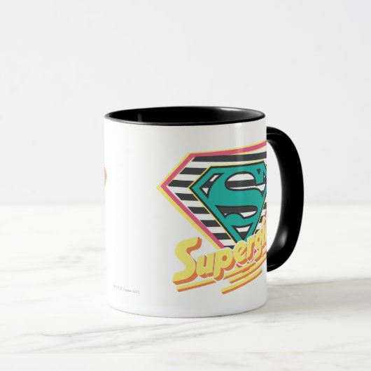 Supergirl Striped Logo Mok (Voorkant rechts)