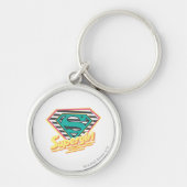Supergirl Striped Logo Sleutelhanger (Voorkant)
