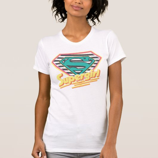 Supergirl Striped Logo T-shirt (Voorkant)