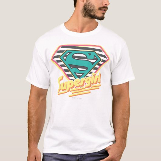 Supergirl Striped Logo T-shirt (Voorkant)