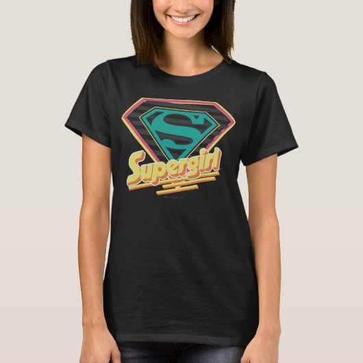 Supergirl Striped Logo T-shirt (Voorkant)