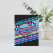 Supergirl Striped Rainbow Logo Briefkaart (Staand voorkant)