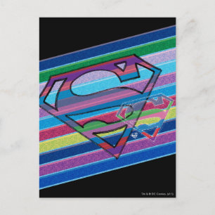 Supergirl Striped Rainbow Logo Briefkaart