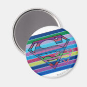 Supergirl Striped Rainbow Logo Magneet (Voorkant / Achterkant)