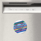 Supergirl Striped Rainbow Logo Magneet (Insitu (Vaatwasser))