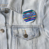 Supergirl Striped Rainbow Logo Ronde Button 5,7 Cm (In situ)