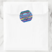 Supergirl Striped Rainbow Logo Ronde Sticker (Tas)