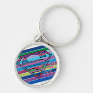 Supergirl Striped Rainbow Logo Sleutelhanger