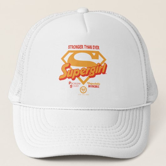 Supergirl Stronger Than Ever Retro Graphic Trucker Pet (Voorkant)