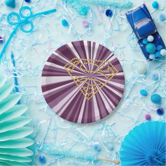 Supergirl Studded S-Shield Papieren Bordje (Feest)