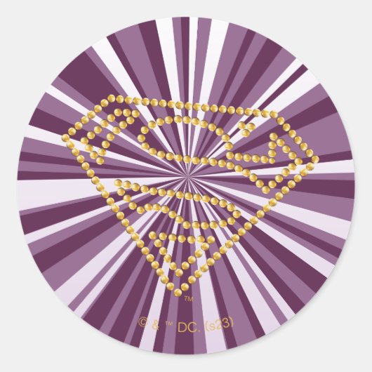 Supergirl Studded S-Shield Ronde Sticker (Voorkant)