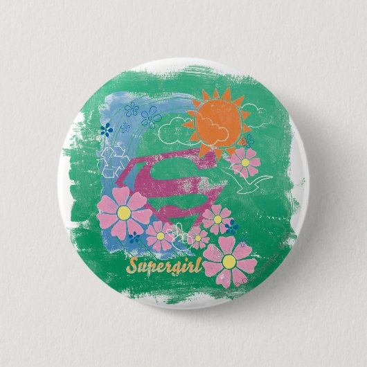Supergirl Sun en Love Ronde Button 5,7 Cm (Voorkant)