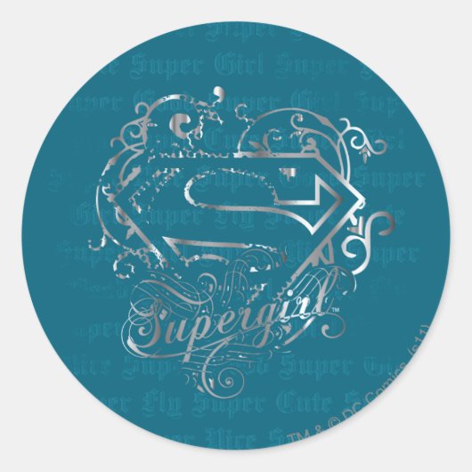 Supergirl Super Fly Super Cute Ronde Sticker (Voorkant)