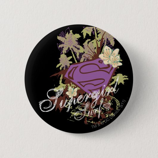 Supergirl Surf Logo Ronde Button 5,7 Cm (Voorkant)