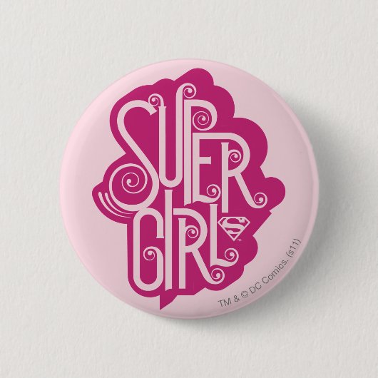 Supergirl Swirl 1 Ronde Button 5,7 Cm (Voorkant)