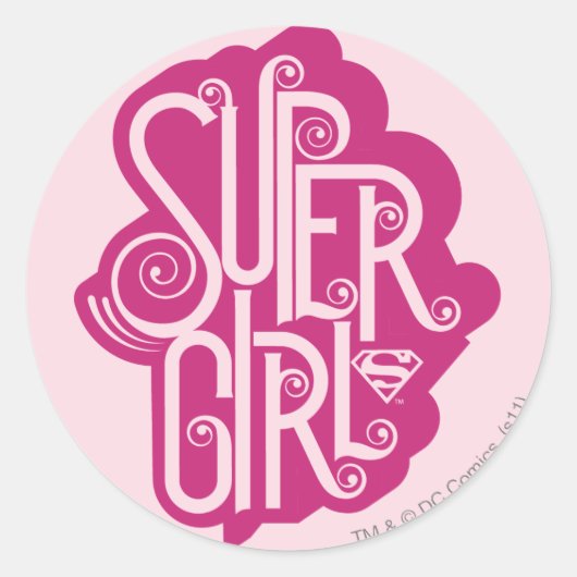 Supergirl Swirl 1 Ronde Sticker (Voorkant)