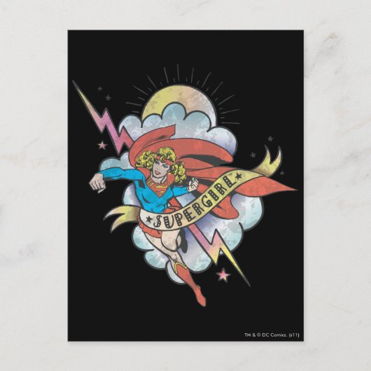 Supergirl Tattoo Briefkaart (Voorkant)