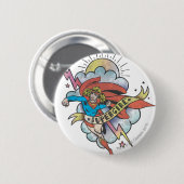 Supergirl Tattoo Ronde Button 5,7 Cm (Voorkant /achterkant)