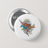 Supergirl Tattoo Ronde Button 5,7 Cm (Voorkant /achterkant)