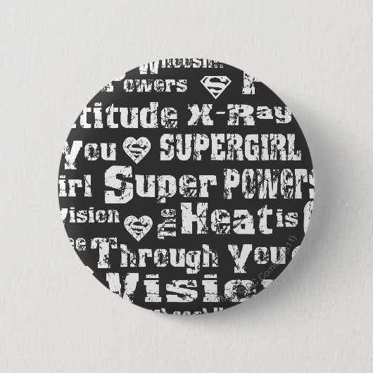 Supergirl-tekst Ronde Button 5,7 Cm (Voorkant)