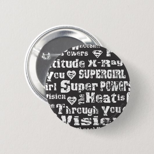 Supergirl-tekst Ronde Button 5,7 Cm (Voorkant /achterkant)