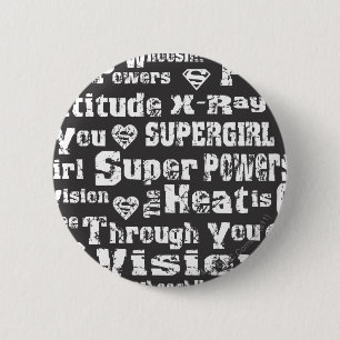 Supergirl-tekst Ronde Button 5,7 Cm