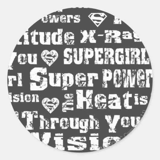 Supergirl-tekst Ronde Sticker (Voorkant)