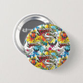 Supergirl The Lux Pattern Ronde Button 5,7 Cm (Voorkant /achterkant)