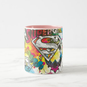 Supergirl The Lux Pattern Tweekleurige Koffiemok