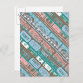 Supergirl Ticket Pattern Blue Briefkaart (Voorkant / Achterkant)