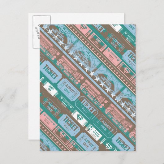 Supergirl Ticket Pattern Blue Briefkaart (Voorkant / Achterkant)