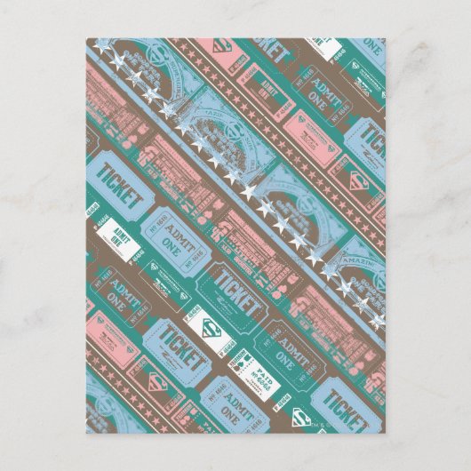 Supergirl Ticket Pattern Blue Briefkaart (Voorkant)