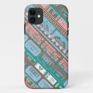 Supergirl Ticket Pattern Blue iPhone 11 Hoesje
