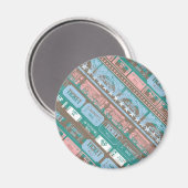 Supergirl Ticket Pattern Blue Magneet (Voorkant / Achterkant)