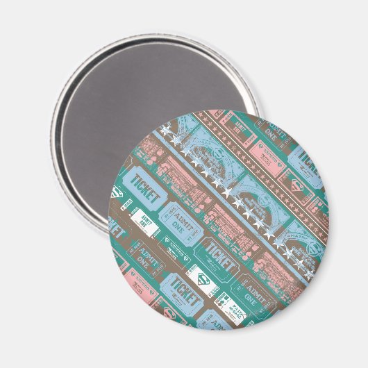 Supergirl Ticket Pattern Blue Magneet (Voorkant / Achterkant)