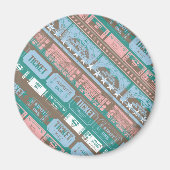 Supergirl Ticket Pattern Blue Magneet (Voorkant)