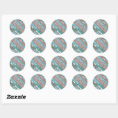 Supergirl Ticket Pattern Blue Ronde Sticker (Vel)