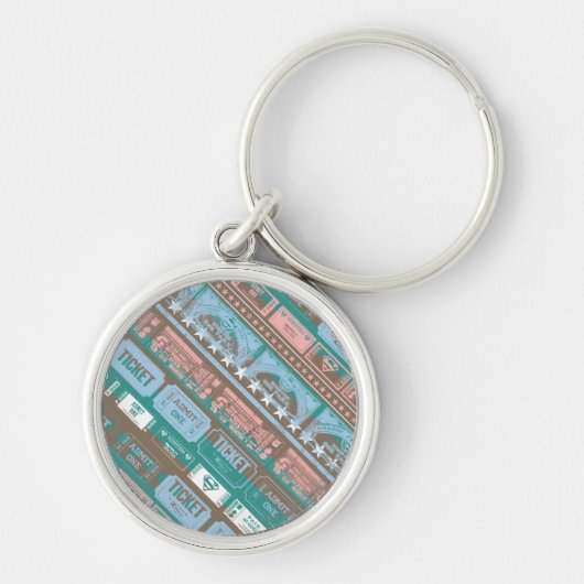 Supergirl Ticket Pattern Blue Sleutelhanger (Voorkant)