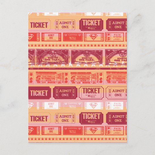 Supergirl Ticket Pattern Sinaasappel Briefkaart (Voorkant)