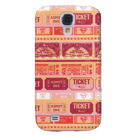 Supergirl Ticket Pattern Sinaasappel Case-Mate Samsung Galaxy Hoesje (Achterkant)