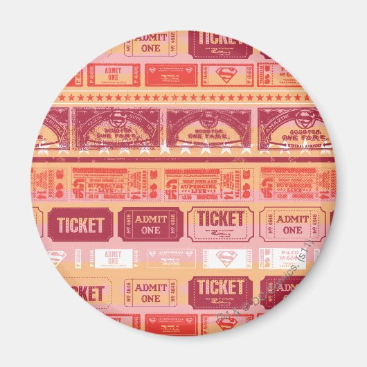 Supergirl Ticket Pattern Sinaasappel Magneet (Voorkant)