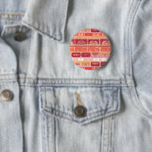 Supergirl Ticket Pattern Sinaasappel Ronde Button 5,7 Cm (In situ)